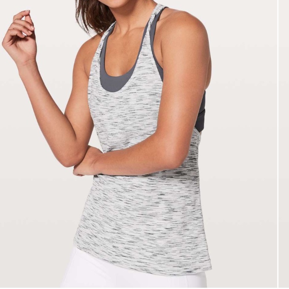 LULULEMON- Twist & Toil Tank Tiger Space Dye Black White Nebula Training Running - Picture 3 of 8